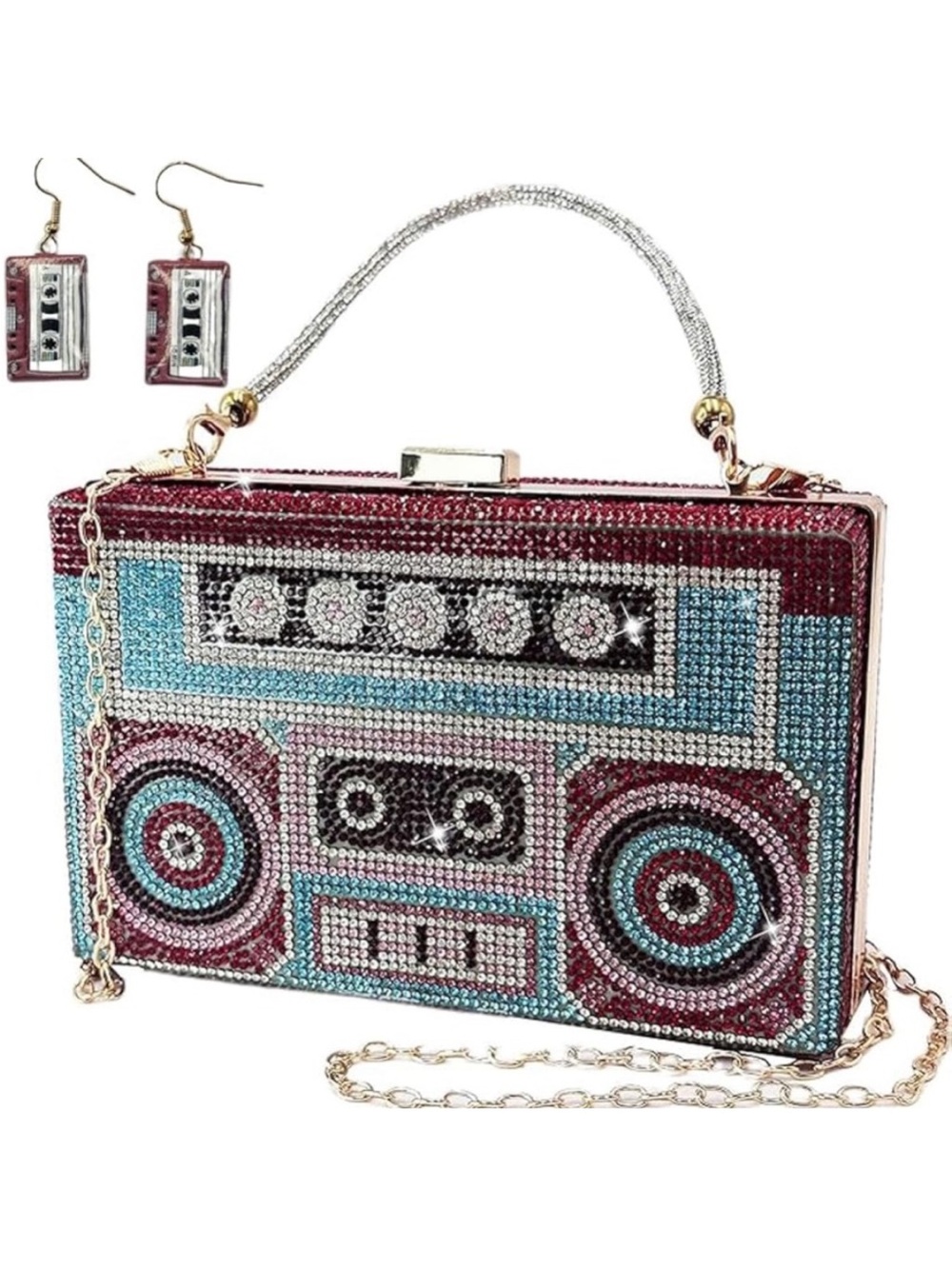 Retro Bling Bling Boombox Handbag